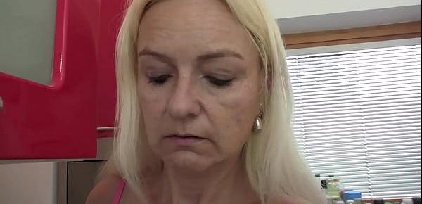 Very old blonde motherinlaw and big-cocked boy